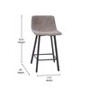 Flash Furniture 24" Gray LeatherSoft Counter Stools, PK 2 CH-212069-24-GY-GG
